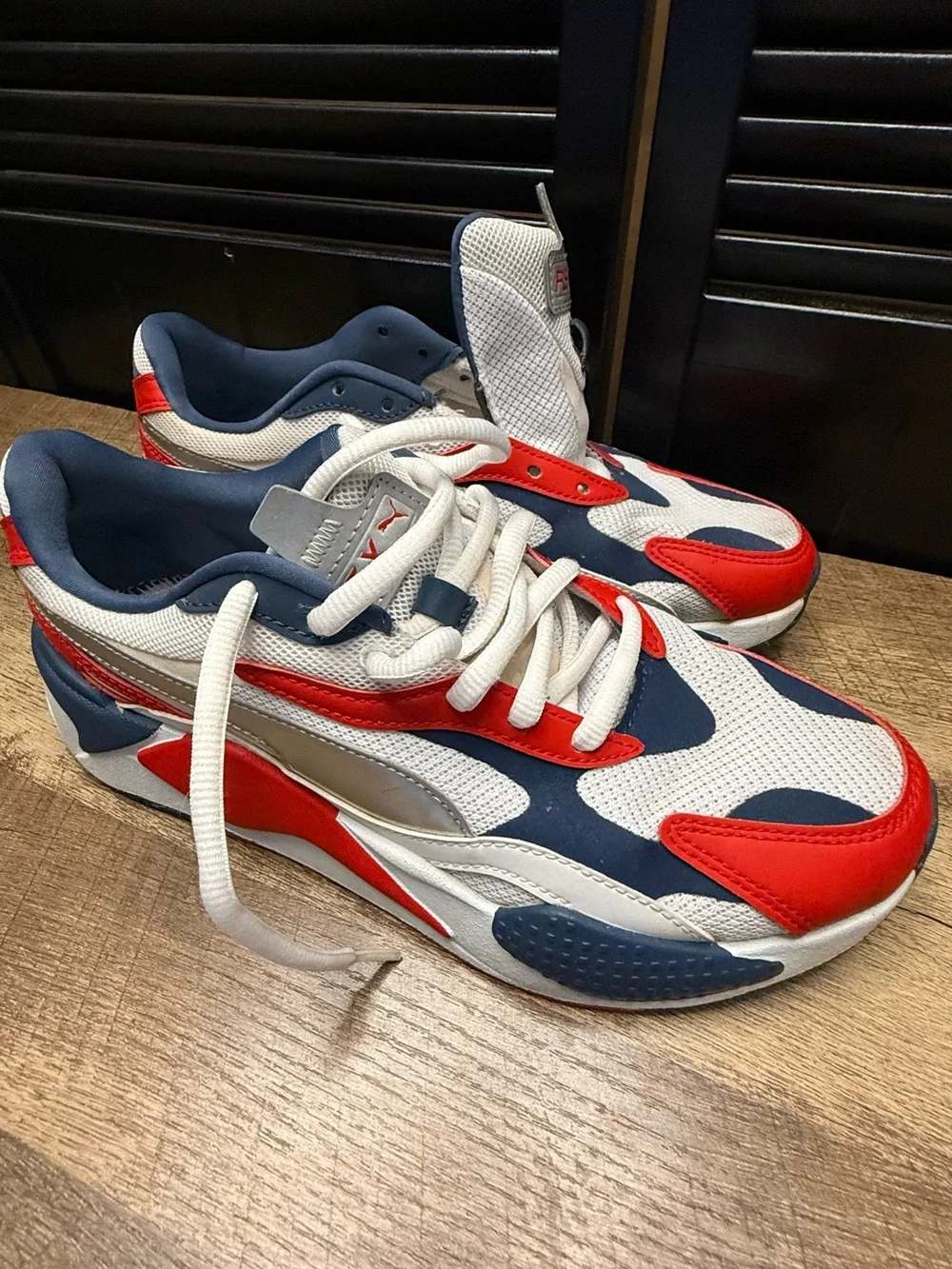 Puma Colorblock Runner Sneakers in Blue, Red & White - Picture 7 of 7